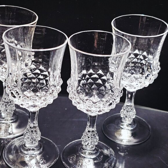 4 Cristal d'Arques Ancenis Cordial Glasses 4.75" sculpted stem luxury 1980s - Picture 4 of 6